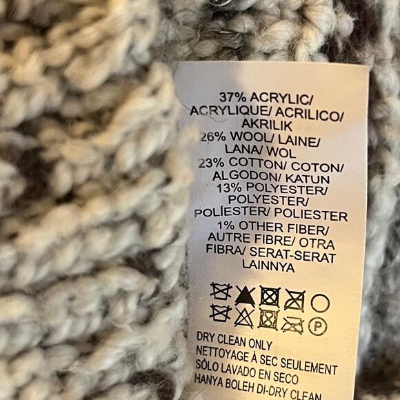 Lucky Brand Southwestern Wool Knit Cardigan Sweater Womens M Neutral Aztec Boho - Picture 6 of 7